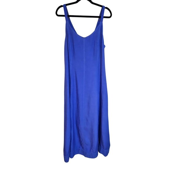 Maeve By Anthropologie Womens Blue Sleeveless Lace-Up Back Blue Lined Maxi Dress - Picture 3 of 16